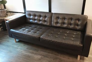 Espresso Brown Leather Couch