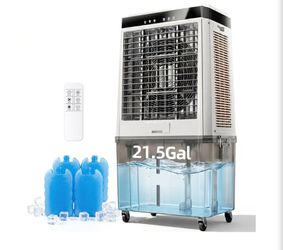 Uthfy 6288 CFM Evaporative Cooler, 48" Outdoor Swamp Cooler Air Conditioner with 21.5 Gal Detachable Tank, Remote & 12H Timer, 120° Oscillating Fan fo