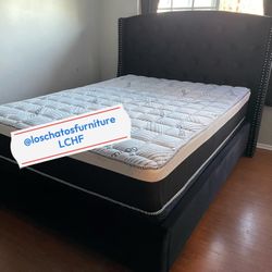 Black Queen Size Bed And Mattress 