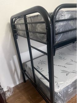 Twin over twin bunk bed with 2 mattress all new furniture free delivery free installation