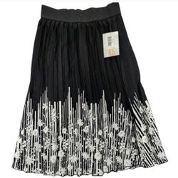LulaRoe Size XS Black White Jill Midi Skirt New