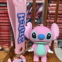 Disney Pink Stitch Keychain 