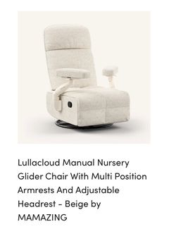 MAMAZING Lullacloud Nursery Swivel Glider Chair– Beige