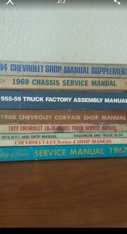Chevrolet shop manual's 60-72 $30 Ea
