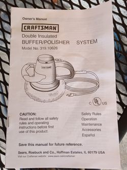 Craftsman Buffer/Polisher With Case
