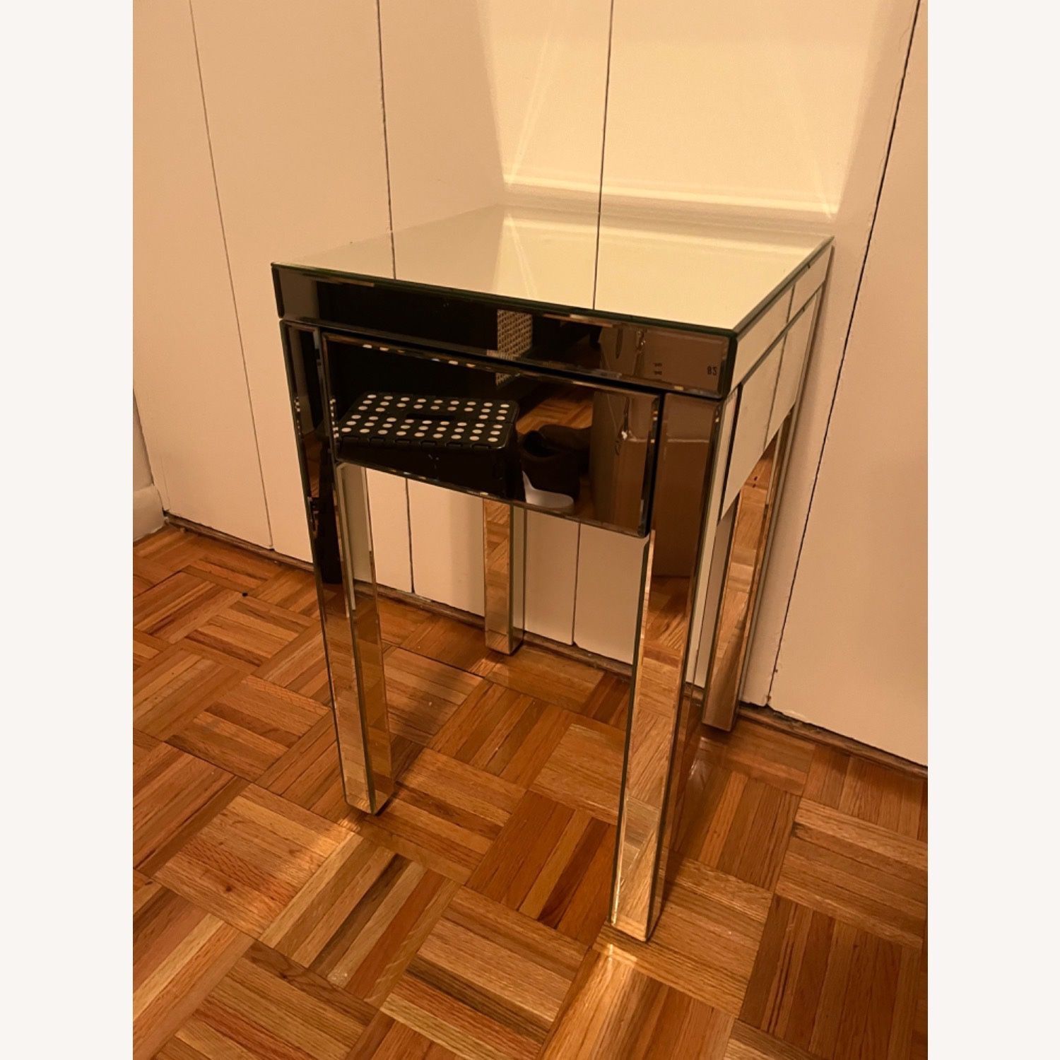 Office Star Mirrored Night Stand/End Table With Drawer