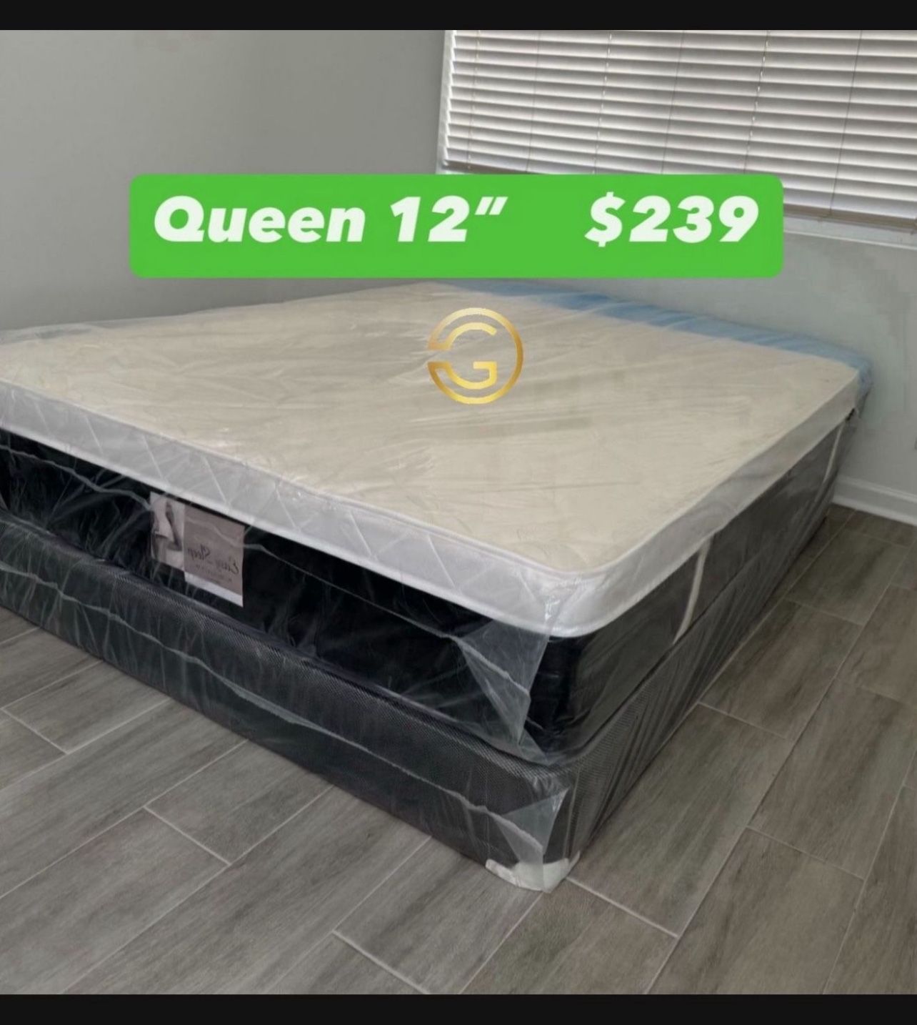 NEW Mattress Queen Size Plush Pillowtop With Box Spring // Offer 🚚