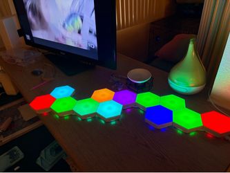 12 octagon wall lights that tap and changed colors