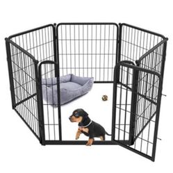 NEW 24" Tall 6-Panel Metal Foldable Portable Pet Dog Puppy Exercise Playpen