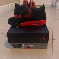 Jordan 4's Red Thunder Size 9.0 can adjust price to any suggestions!!