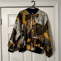 Vintage Picasso Art Silk Bomber Jacket (s/m)