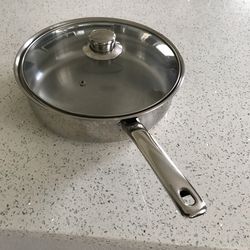 Heavy Stainless Pan With Glass Lid