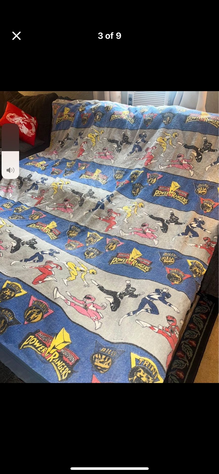 Vintage Power Ranger Blanket 79 X 72