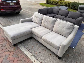 Light Gray Chaise Sectional! Same Day Delivery.