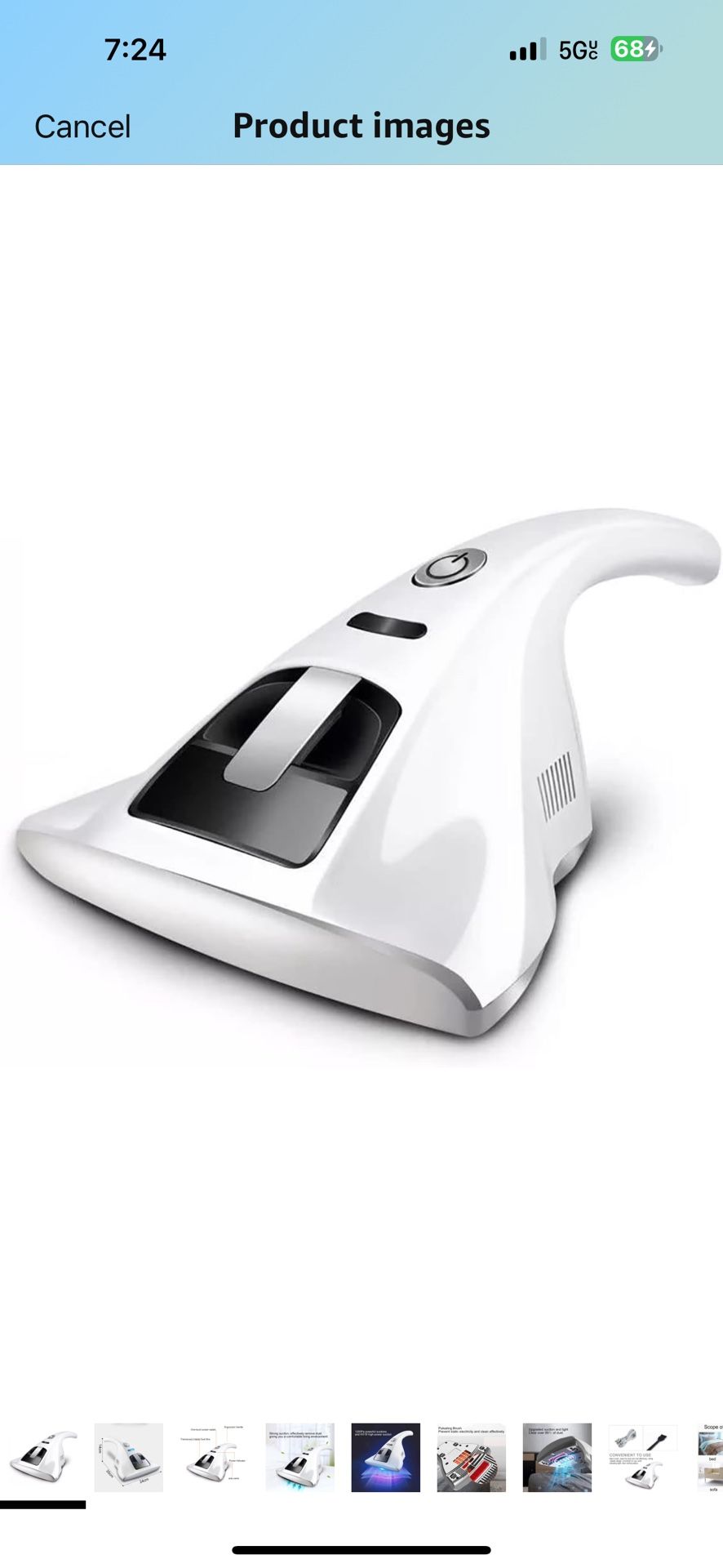 New Handheld Vacuum Cleaner with 12KPa Powerful Suction Useing with 400W Motor,Ultra Quiet, for Mattresses Sofas Carpet (White)