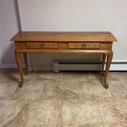Oak Console Table with 2 drawers