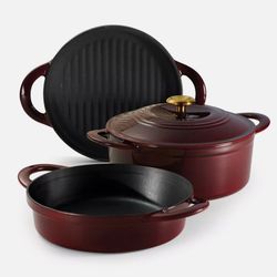 Tramontina 4-Piece Stackable Enamel Cast Iron 