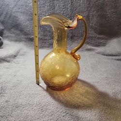 Vintage Hand Blown Glass Picher 