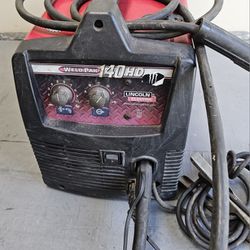 WELD-PAK® 140HD wire feeder welder from Lincoln Electric is setup for gas-less flux-cored welding to weld common steel.