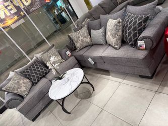 Gray Fabric Sofa and Loveseat Set 🥳🥳🥳