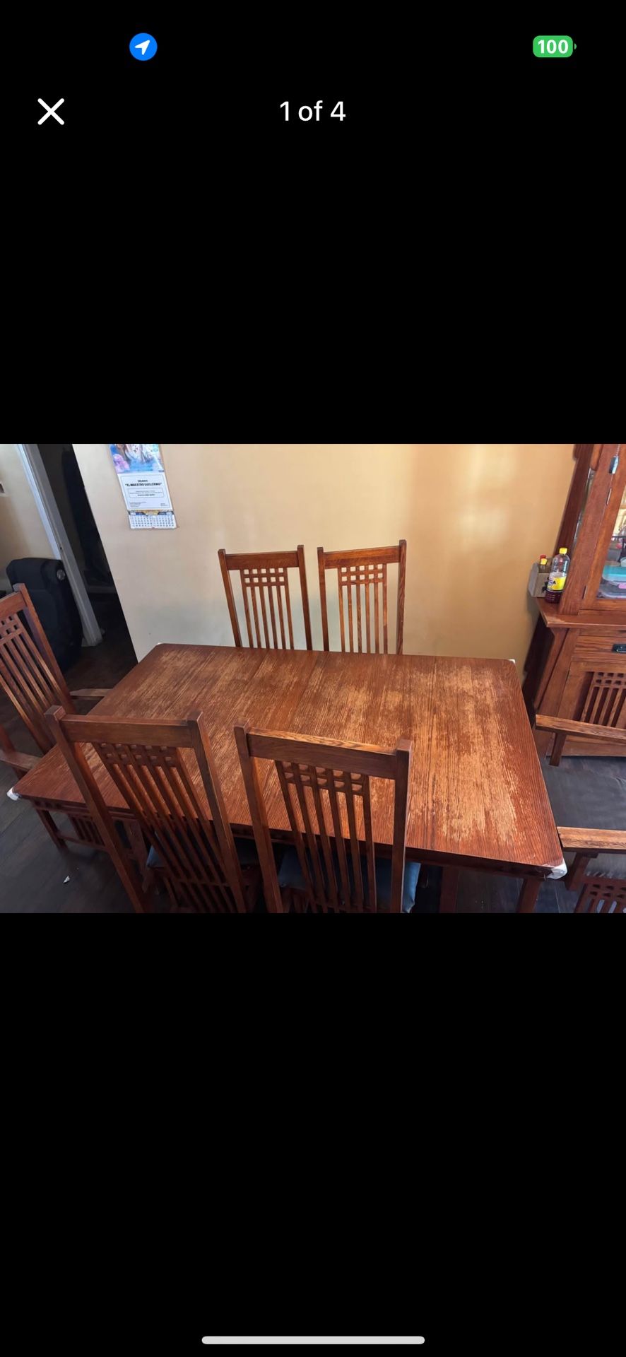 Dining table with hutch