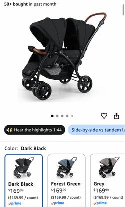 INFANS Double Stroller, Foldable Twin Stroller for Infants and Toddlers