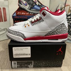 Size 6.5y authentic Air Jordan 3 Retro Cardinal Shoes Nike New