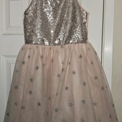 Girls Pink Sequins Dress Size Medium