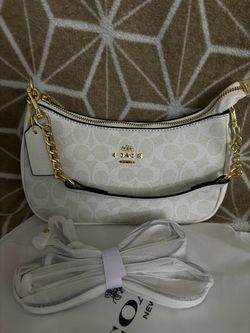 🤍 1:1 Coach White Signature Shoulder Bag 🤍