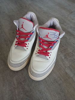 Air Jordan 3 Retro Sneakers White Red Blue