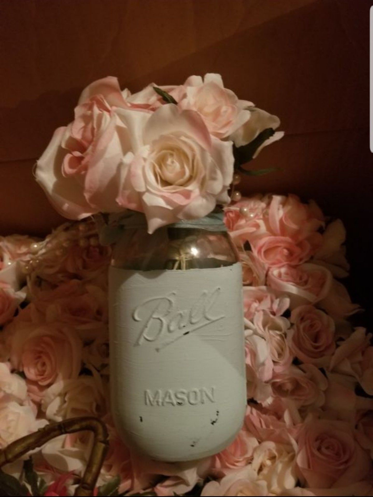 Mason jars light blue