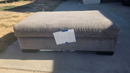 Large Gray Upholstered Ottoman