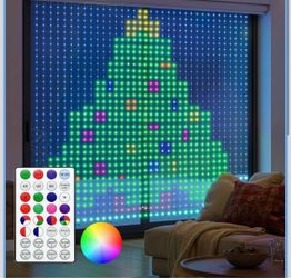 540 RGBIC LED Smart Curtain Fairy Lights, 4.9x6.6ft Dynamic Color Changing Christmas String Lights with Remote, IP65 Waterproof Smart Wall Window Ligh