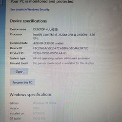 Dell Latitude E5520, Intel Core i5-2520M 2.5GHz Dual Core, 4GB RAM, 120GB SSD, 15.6", Windows 10 Pro