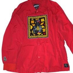 Vintage Crooks And Castles Bag Chaser Windbreaker Varsity Print