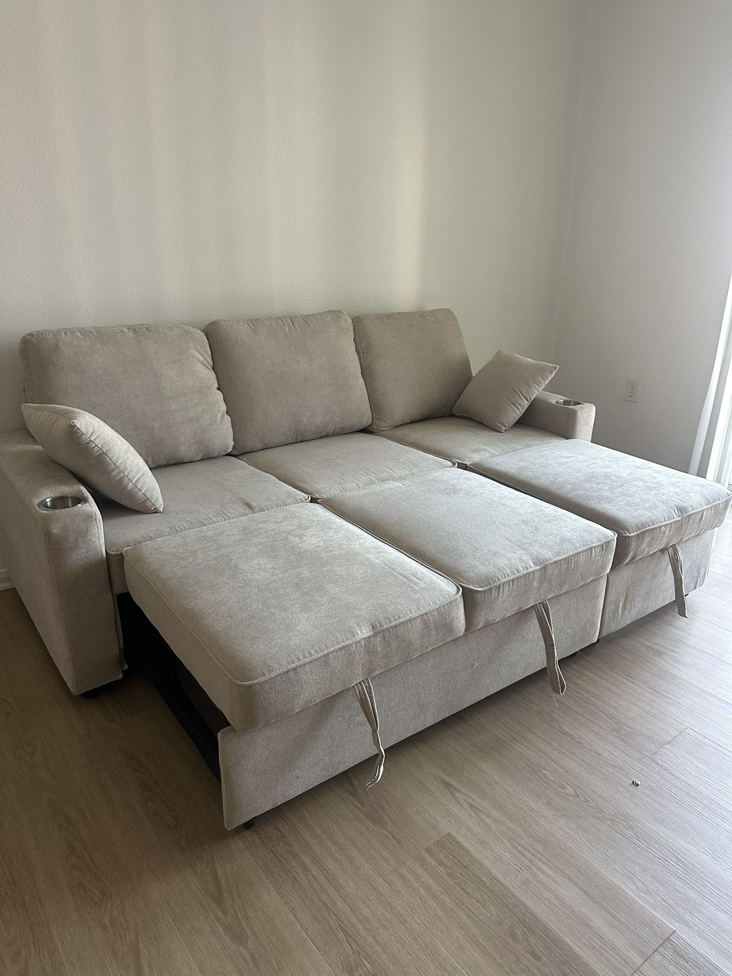 💥NEW❗️Sleeper Sofa Couch w/ Pull-Out Bed + Storage Chaise – FREE Delivery & $0 Down Financing