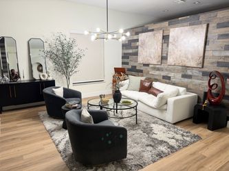 Living room set cloud couch and 2 grey chairs