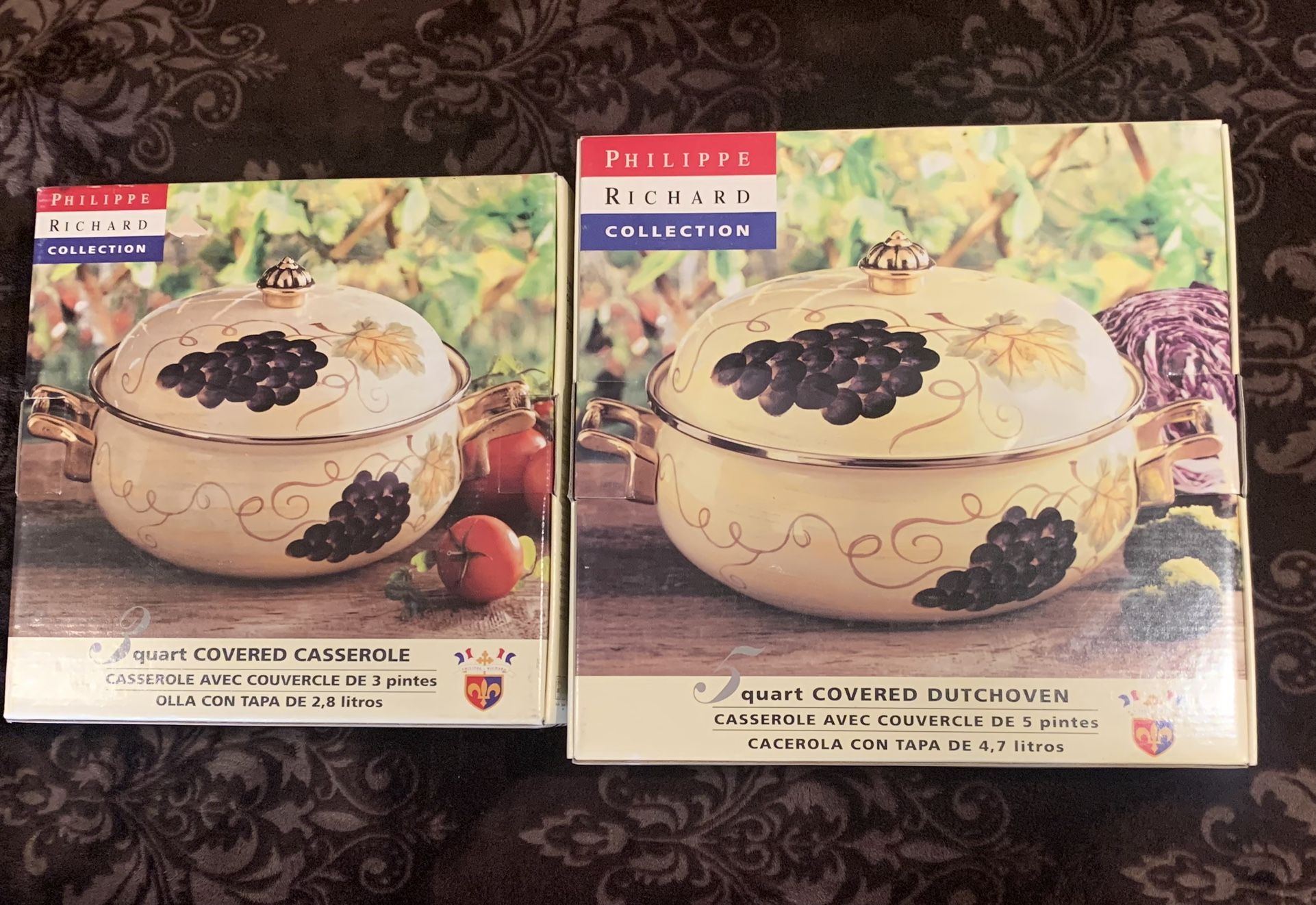 NITB Vintage Philippe Richard Collection 3 Quart Covered Casserole & 5 Quart Covered Dutch Oven