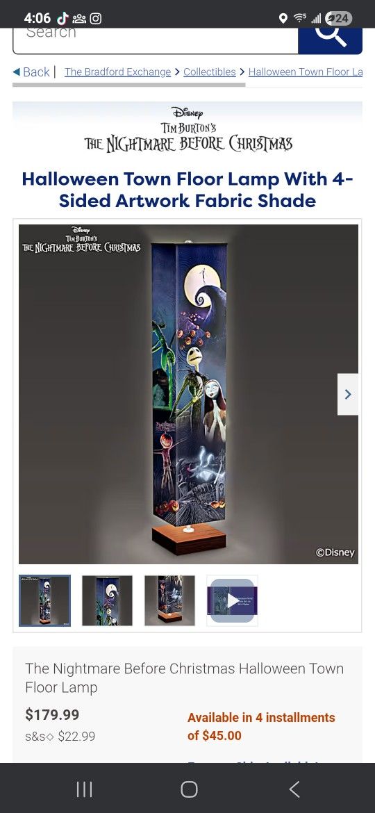 Nightmare Before Christmas Standing Lamp