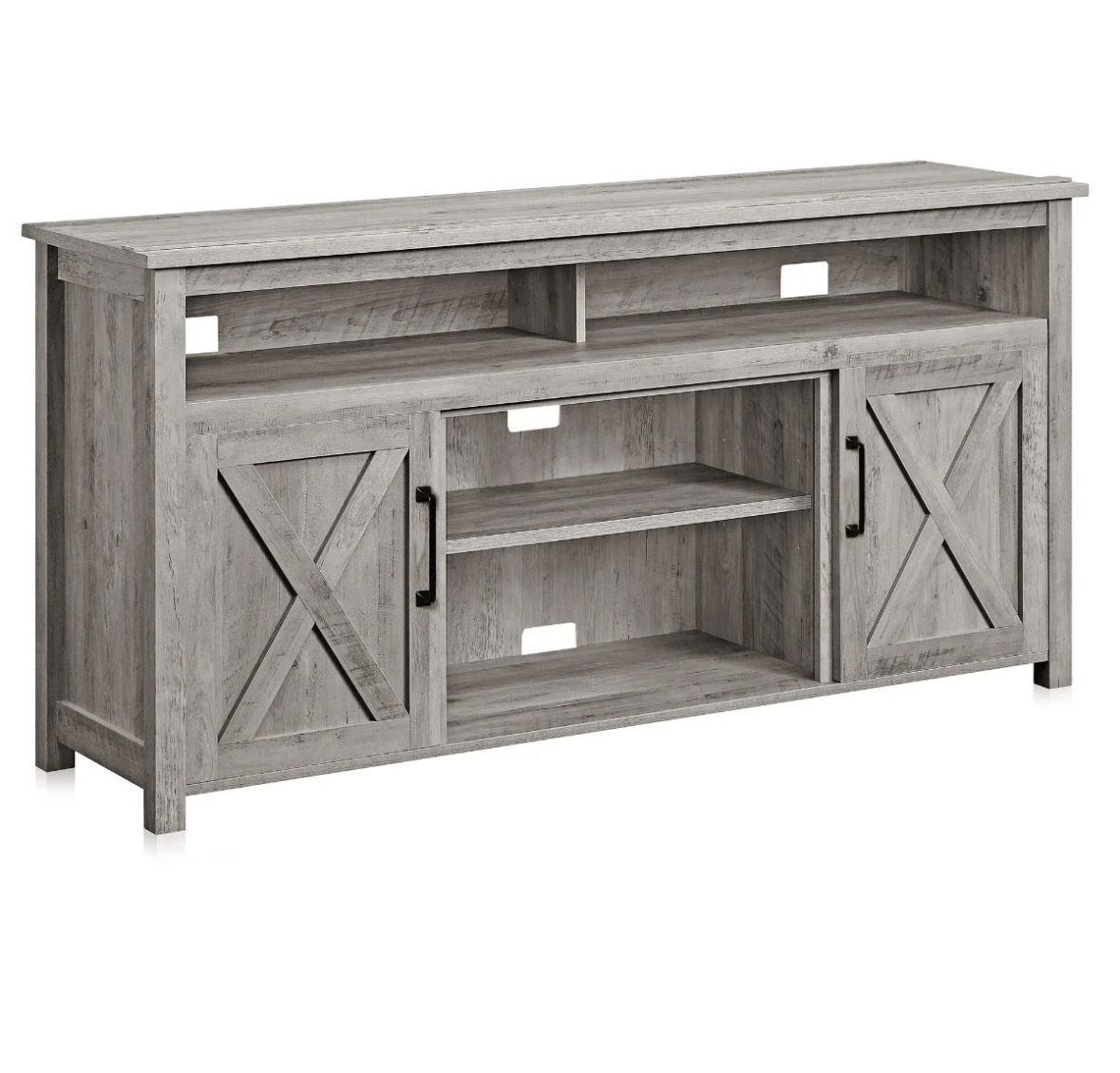 Modern Barn Door Wood TV Stand & Media Entertainment Center Console Table