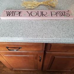 Wipe Your Paws Wooden Sign 