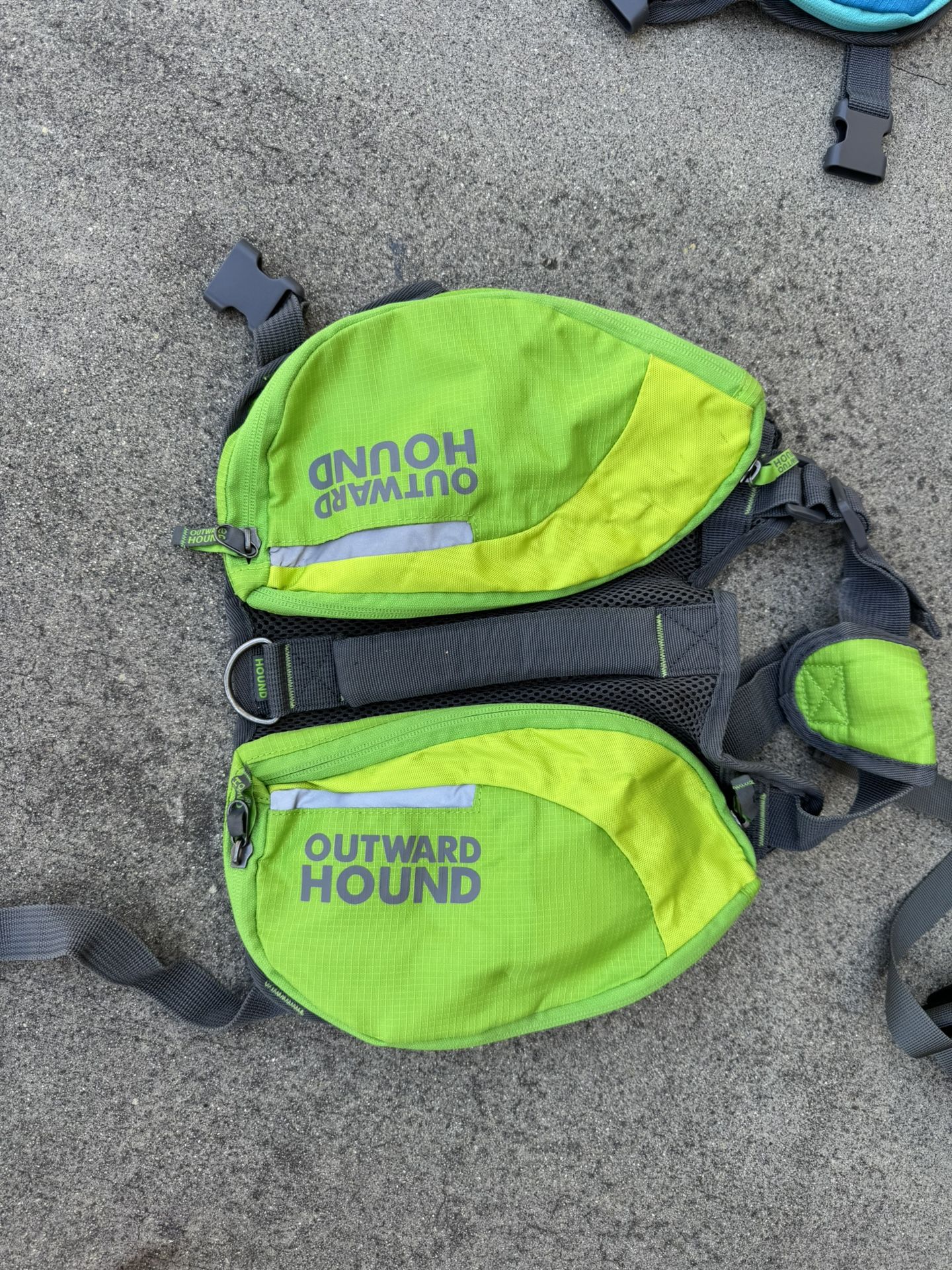 Green backpack for dogs (medium size)