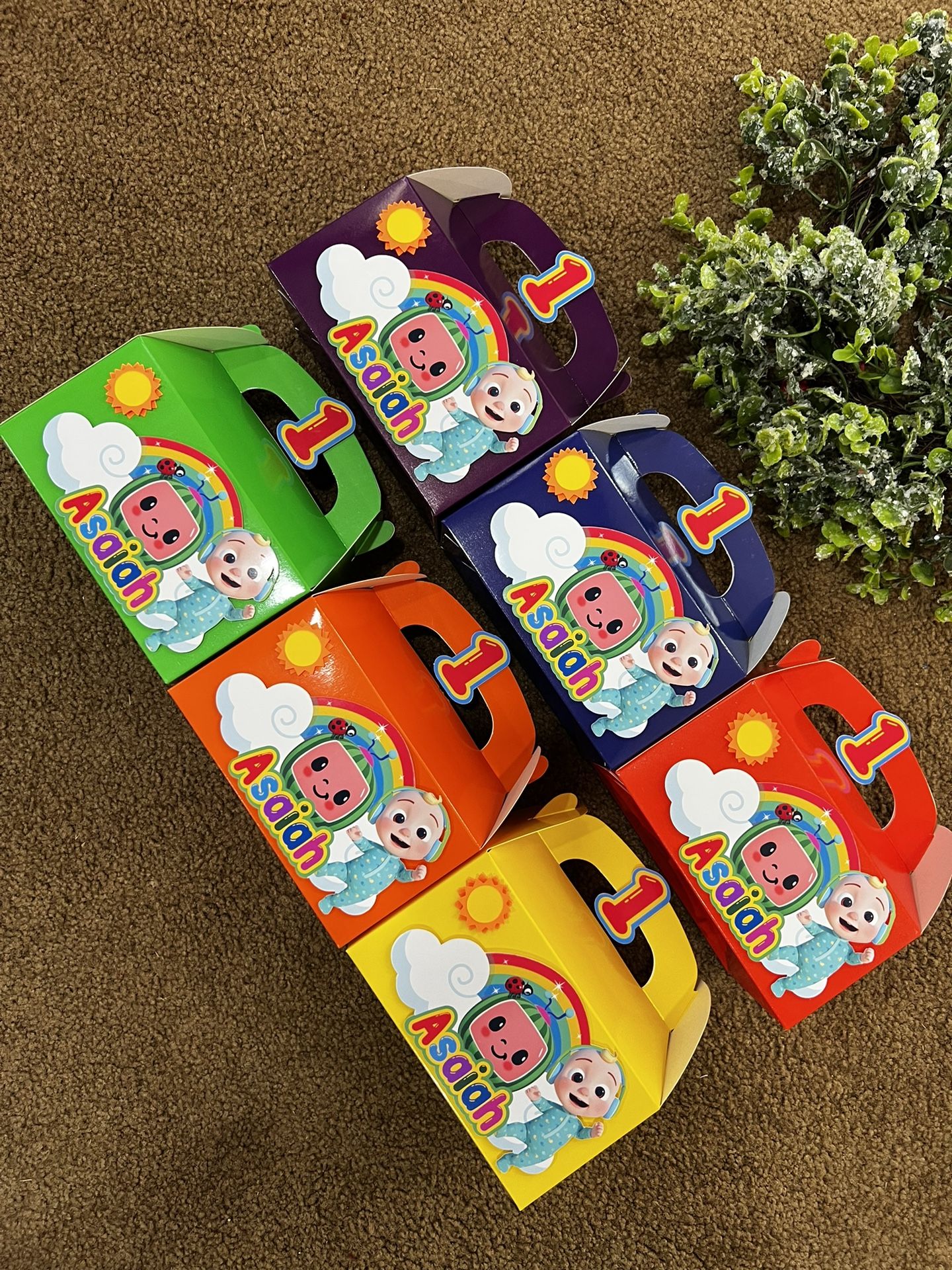 Custom cocomelon Favor Boxes-6pcs $17.40