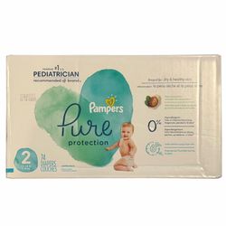 Pampers Size 2 Pure Protection Diapers 74 count box