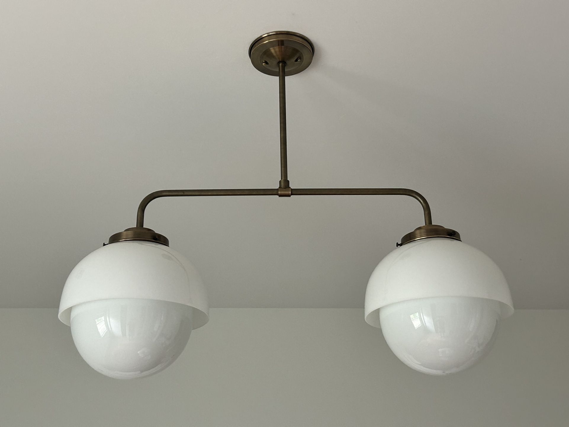 Custom Milk Glass Chandelier By Olde Brick Lighting