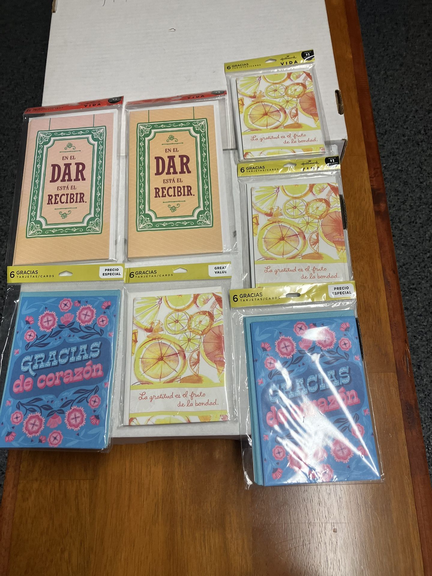 7 Packs Of Spanish Cards 6 In Each Pack All New