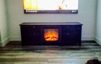 Tv stand with built-in electric fireplace