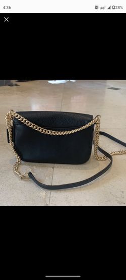 NWT COACH Black Leather Covered Chain Strap For Any Coach Bag