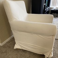 Two White IKEA Armchair 