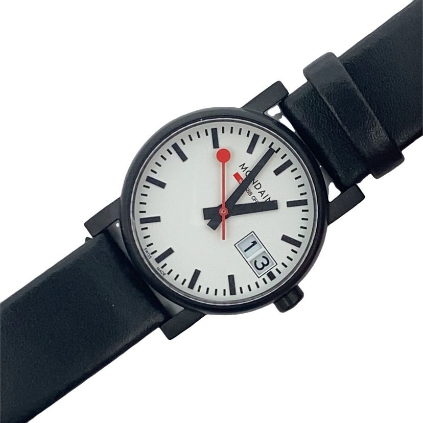 Mondaine Evo2 Minimalist Black Leather Watch (A1G005068)